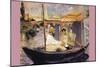 Claude Monet Dans Son Bateau Atelier-Edouard Manet-Mounted Art Print