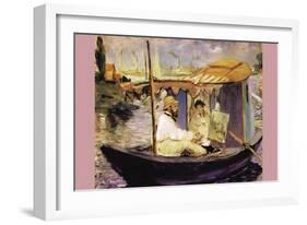 Claude Monet Dans Son Bateau Atelier-Edouard Manet-Framed Art Print