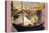 Claude Monet Dans Son Bateau Atelier-Edouard Manet-Stretched Canvas