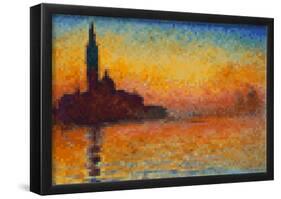 Claude Monet Dusk 8 Bit-null-Framed Poster