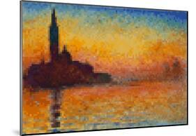 Claude Monet Dusk 8 Bit-null-Mounted Poster