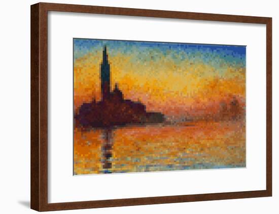 Claude Monet Dusk 8 Bit-null-Framed Poster