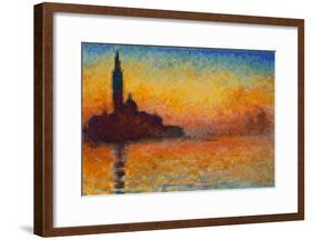 Claude Monet Dusk 8 Bit-null-Framed Poster