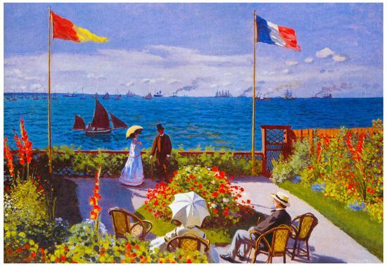 Claude Monet Garden At Sainte Adresse, Monet Garden At Sainte Adresse