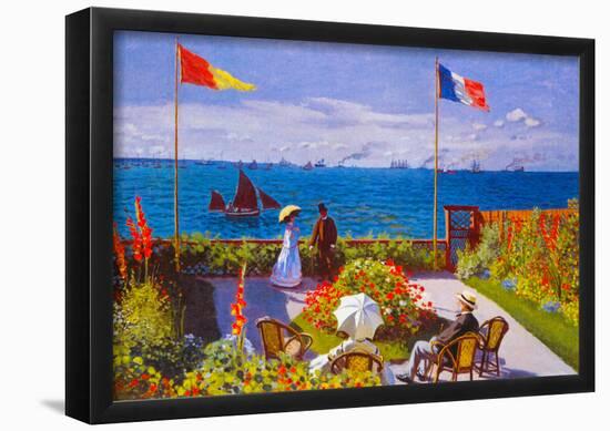 Claude Monet Garden at Sainte Adresse Art Print Poster-null-Framed Poster