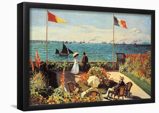 Claude Monet Garden at Sainte-Adresse Art Print Poster-null-Framed Poster