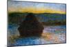 Claude Monet Haylofts Thaw Sunset Art Print Poster-null-Mounted Poster