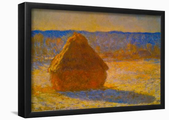 Claude Monet Haystacks in Snow 2 Art Print Poster-null-Framed Poster