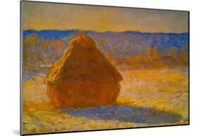 Claude Monet Haystacks in Snow 2 Art Print Poster-null-Mounted Poster