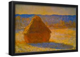 Claude Monet Haystacks in Snow 2 Art Print Poster-null-Framed Poster