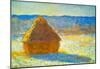 Claude Monet Haystacks in Snow Art Print Poster-null-Mounted Poster