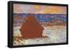 Claude Monet Haystacks Snow Covered the Sky Art Print Poster-null-Framed Poster