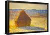 Claude Monet Haystacks Snow Morning Art Print Poster-null-Framed Poster