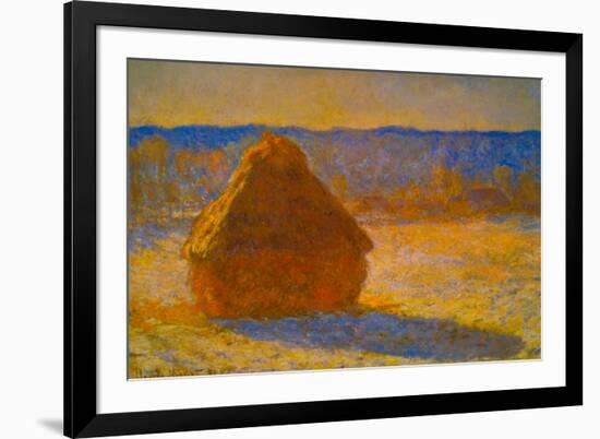 Claude Monet Haystacks Snow Morning-null-Framed Art Print