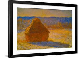 Claude Monet Haystacks Snow Morning-null-Framed Art Print