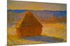 Claude Monet Haystacks Snow Morning-null-Mounted Art Print