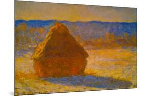 Claude Monet Haystacks Snow Morning-null-Mounted Art Print