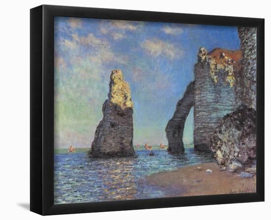 Claude Monet (L'Aiguille and the Porte D'Eval, Etretat) Art Poster Print-null-Framed Poster