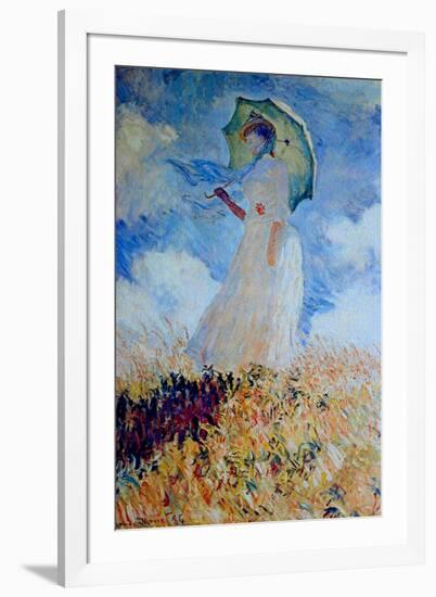 Claude Monet Lady with Umbrella-Claude Monet-Framed Art Print