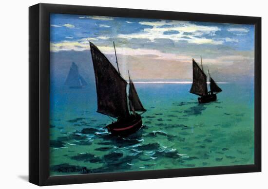 Claude Monet Le Havre Exit the Fishing Boats from the Port Art Print Poster-null-Framed Poster