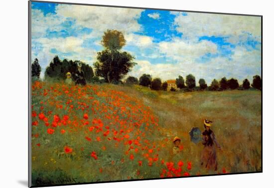 Claude Monet Les Coqueliquots Art Print Poster-null-Mounted Poster