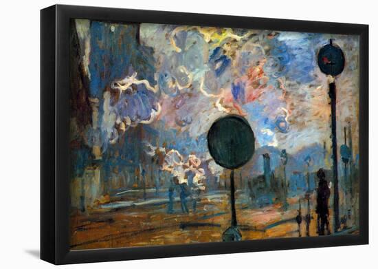 Claude Monet Outside the Station Saint-Lazare The Signal Art Print Poster-null-Framed Poster