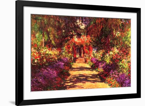 Claude Monet Path in Monet's Garden in Giverny-Claude Monet-Framed Art Print