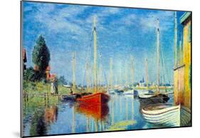 Claude Monet Pleasure Boats at Argenteuil Art Print Poster-null-Mounted Poster