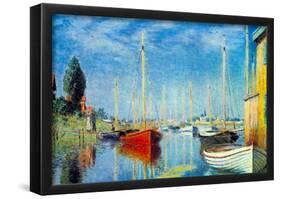Claude Monet Pleasure Boats at Argenteuil Art Print Poster-null-Framed Poster