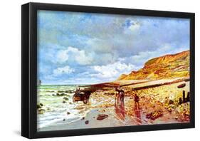 Claude Monet Pointe de la Havre at Low Tide Art Print Poster-null-Framed Poster