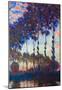 Claude Monet Poplars Sunset Art Print Poster-null-Mounted Poster