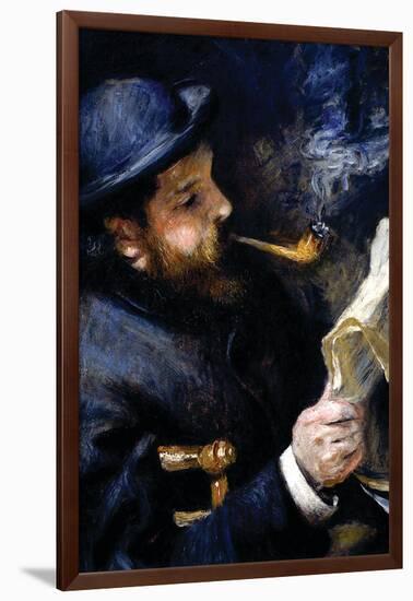 Claude Monet Reading a Newspaper-Pierre-Auguste Renoir-Framed Art Print