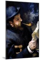 Claude Monet Reading a Newspaper-Pierre-Auguste Renoir-Mounted Art Print