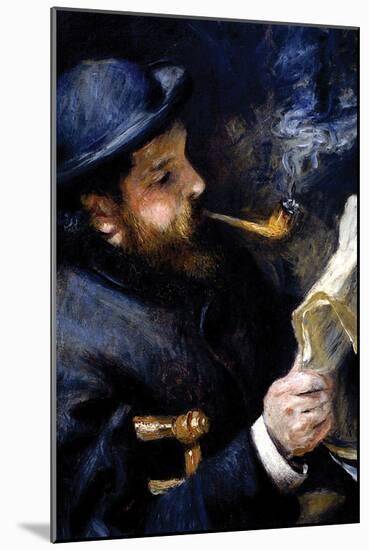 Claude Monet Reading a Newspaper-Pierre-Auguste Renoir-Mounted Art Print