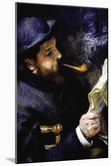 Claude Monet Reading a Newspaper-Pierre-Auguste Renoir-Mounted Art Print