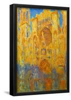 Claude Monet Rouen Cathedral Facade at Sunset Art Print Poster-null-Framed Poster