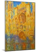 Claude Monet Rouen Cathedral Facade at Sunset Art Print Poster-null-Mounted Poster