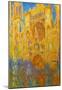 Claude Monet Rouen Cathedral Facade at Sunset Art Print Poster-null-Mounted Poster