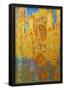 Claude Monet Rouen Cathedral Facade at Sunset Art Print Poster-null-Framed Poster