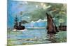 Claude Monet Seascape-Claude Monet-Mounted Art Print