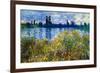 Claude Monet Seine Shores at Vetheuil-null-Framed Art Print