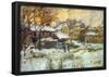 Claude Monet Snow at Sunset Argenteuil in the Snow Art Print Poster-null-Framed Poster