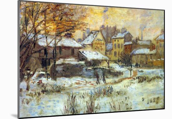 Claude Monet Snow at Sunset Argenteuil in the Snow Art Print Poster-null-Mounted Poster