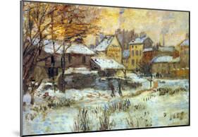 Claude Monet Snow at Sunset Argenteuil in the Snow Art Print Poster-null-Mounted Poster