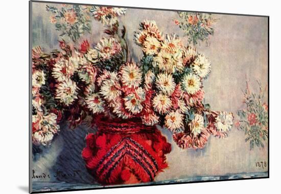 Claude Monet (Still-Life with Chrysanthemums) Art Poster Print-null-Mounted Poster