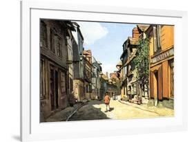 Claude Monet Street of Bavolle-Claude Monet-Framed Art Print