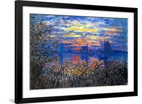 Claude Monet Sunset on the Seine-null-Framed Art Print