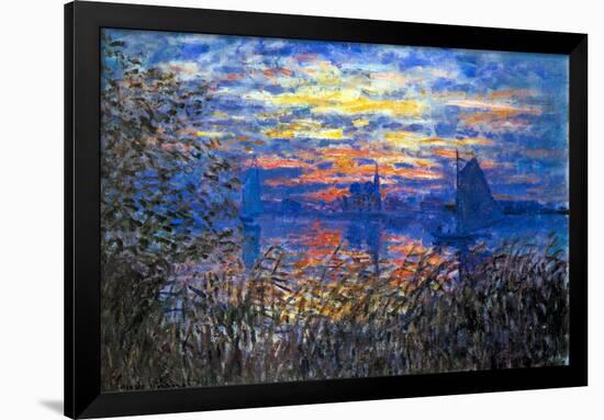Claude Monet Sunset on the Seine-null-Framed Art Print