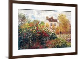 Claude Monet The Artist's Garden Art Print Poster-Claude Monet-Framed Poster