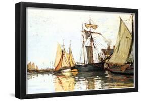 Claude Monet The Honfleur Port Art Print Poster-null-Framed Poster